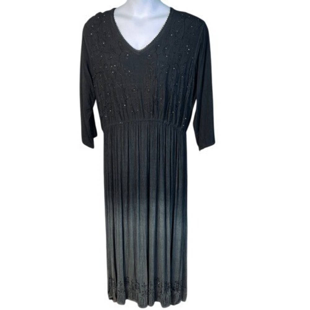 MiB Ombre Beaded Maxi Dress‎ 2X Boho